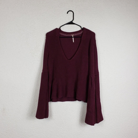 Free People Sweaters - Free people marron bell sleeve knit sweater